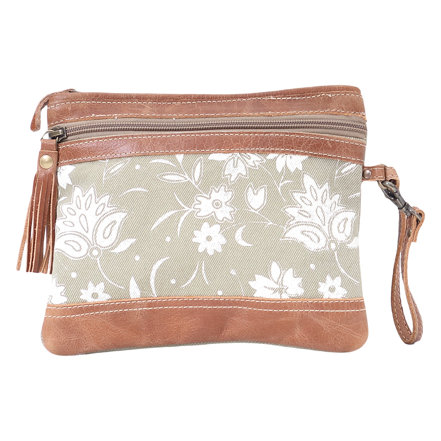 GREEN N TAN POUCH - MyraUSA