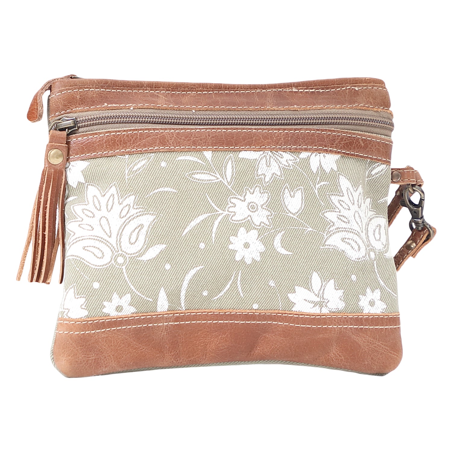 GREEN N TAN POUCH - MyraUSA