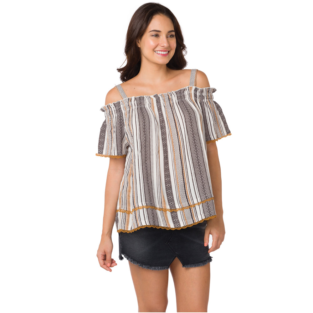 Patterned Streak Top - MyraUSA