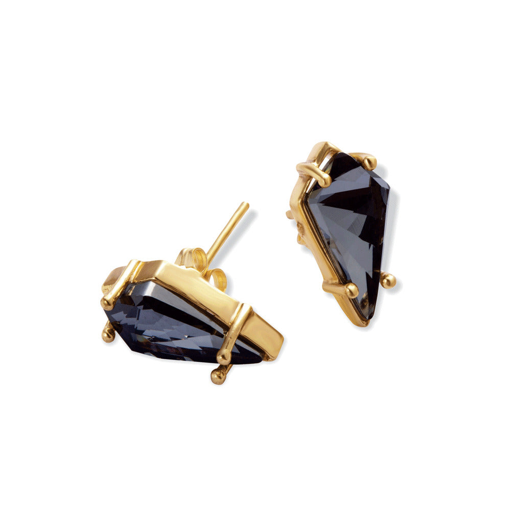 Black Knight Stud Earrings - MyraUSA
