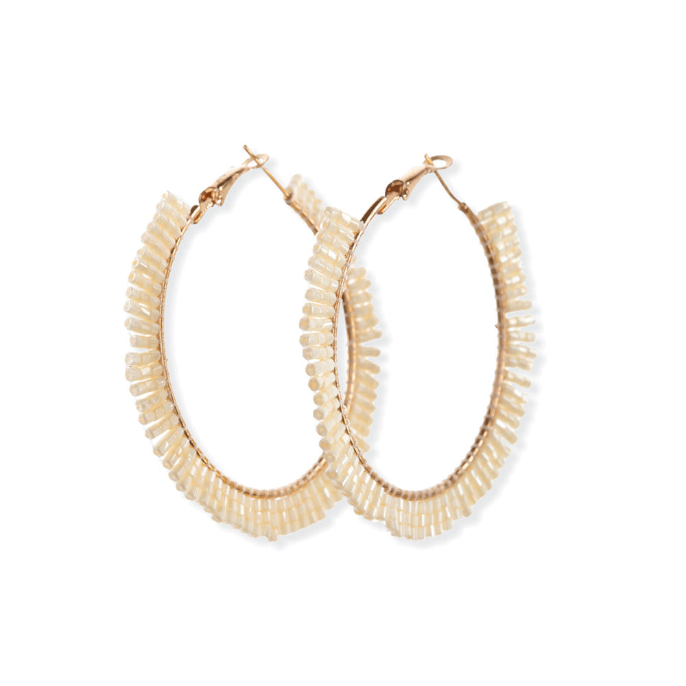Pearl Gala Hoop Earrings - MyraUSA