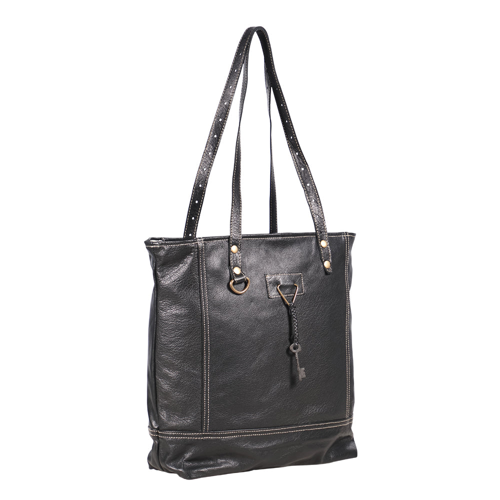 Slim Leather Tote Bag - MyraUSA