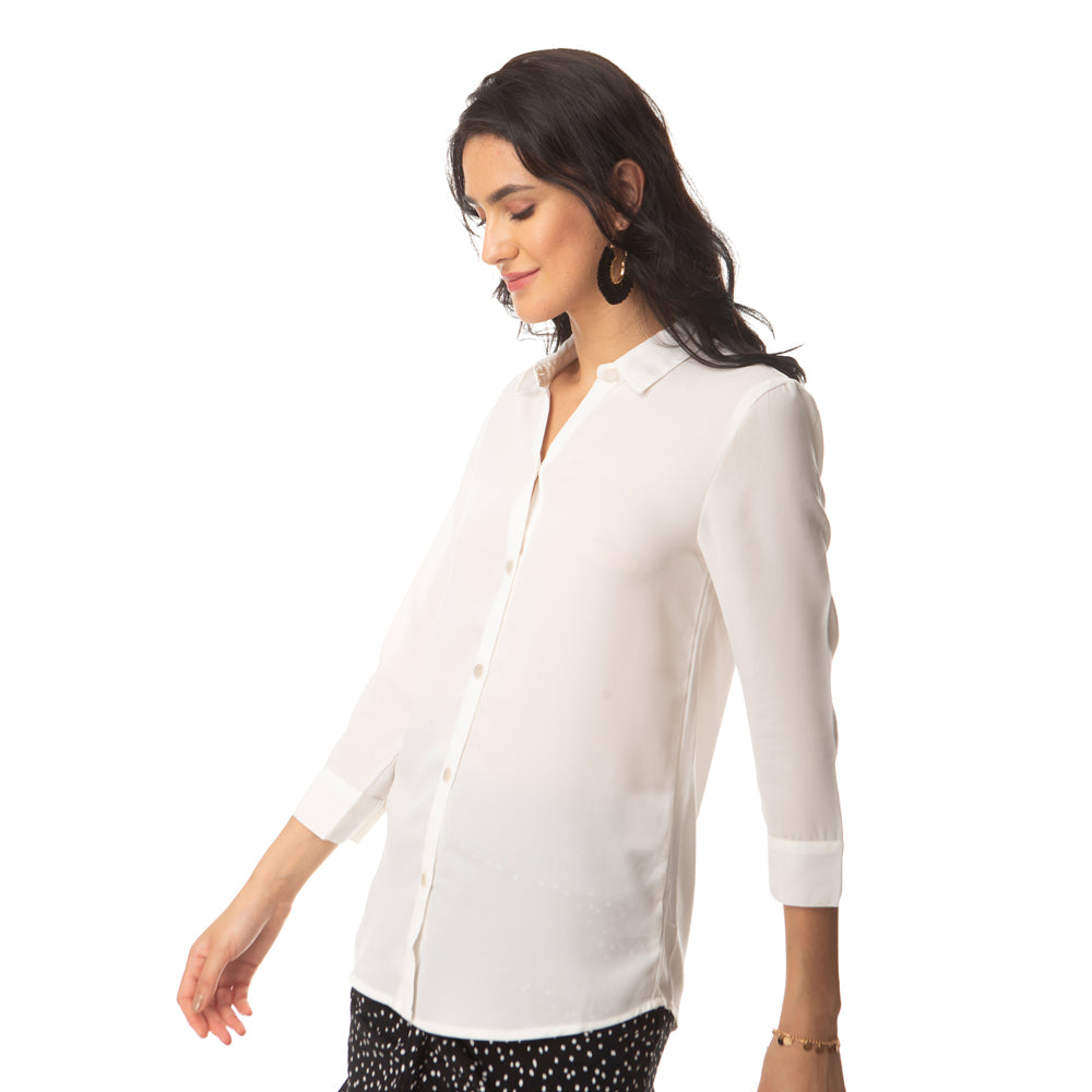 Minimalistic White Chic Shirt - MyraUSA