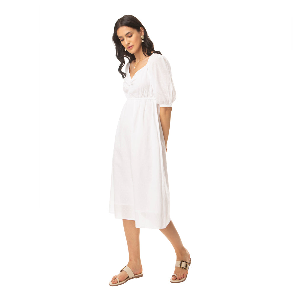 Blossomy White Dress - MyraUSA
