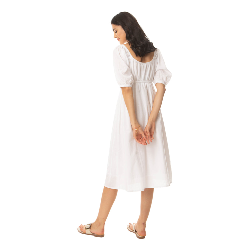 Blossomy White Dress - MyraUSA