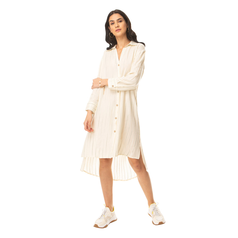 Strippy Collar Dress - MyraUSA