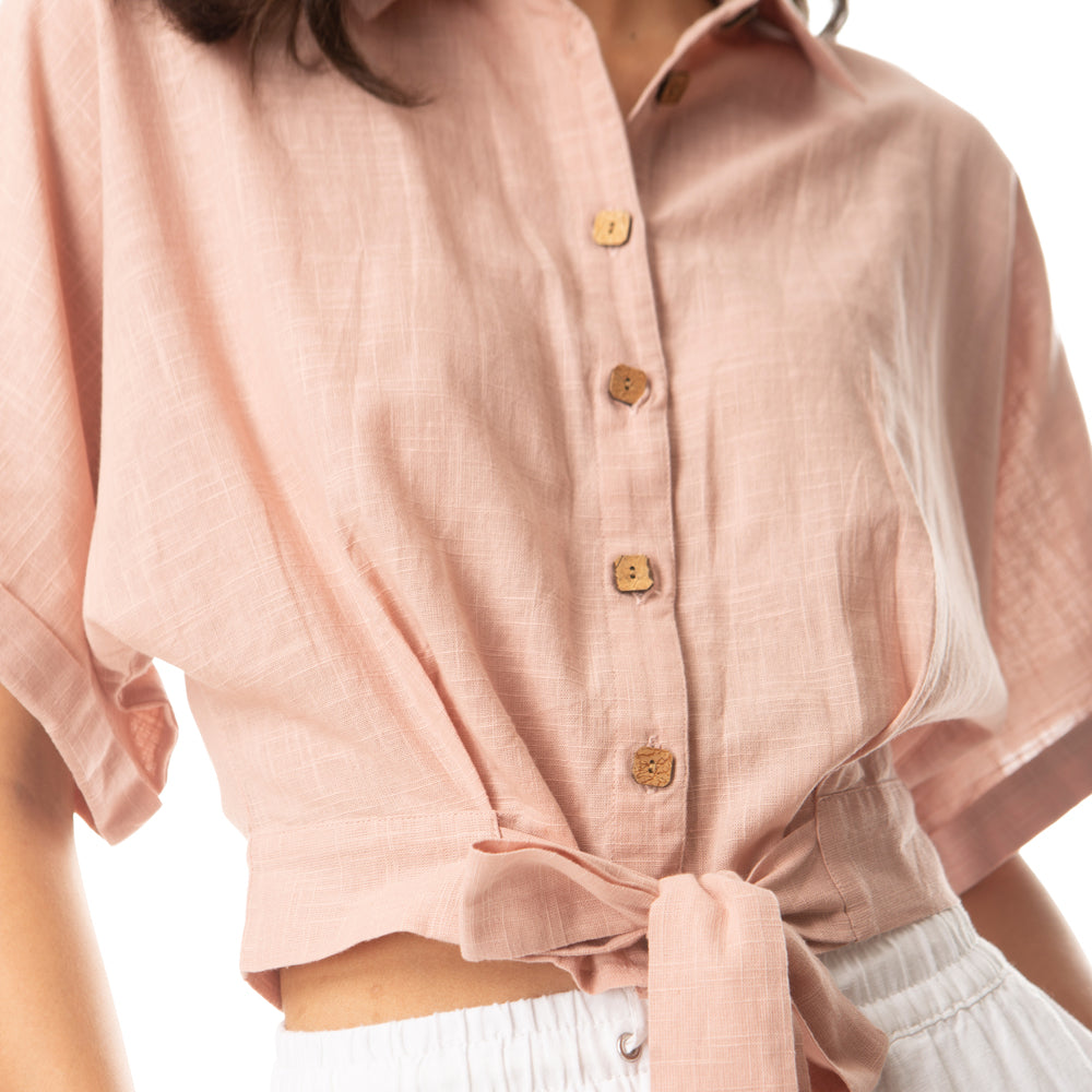 Peach Vegetable Dyed Shirt - MyraUSA