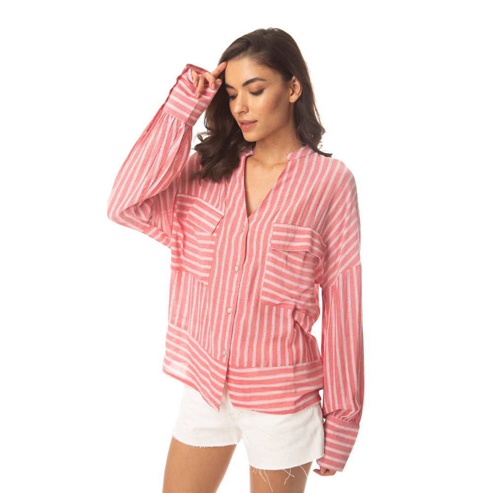 Striped Oversized Shirt - MyraUSA