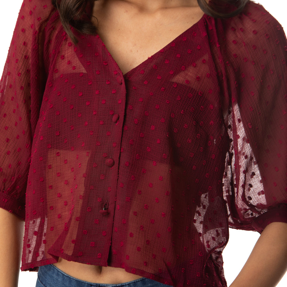 Cherry See-Through Crop Top - MyraUSA