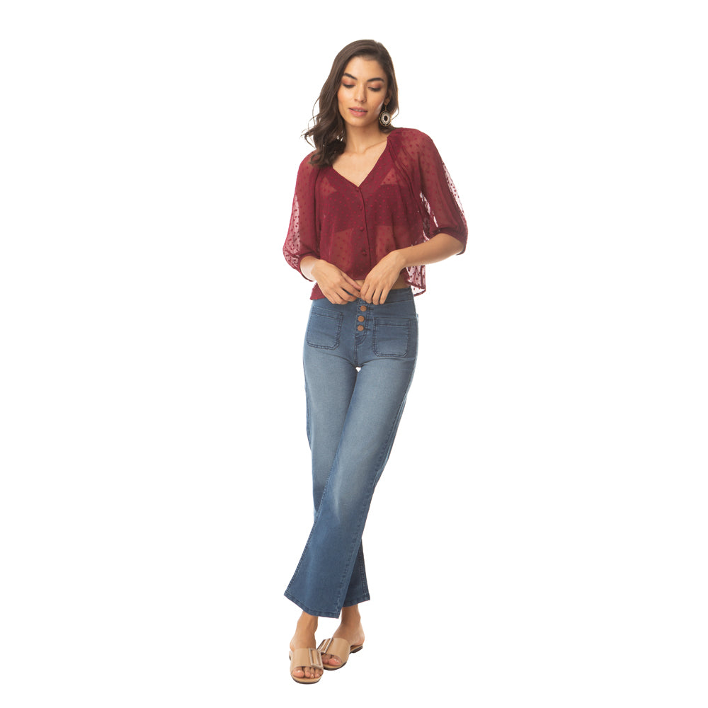 Cherry See-Through Crop Top - MyraUSA