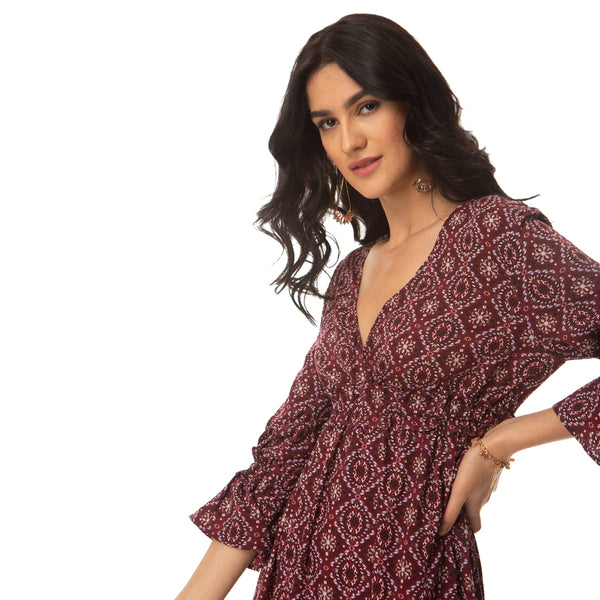 Ajrakh Midi Dress - MyraUSA