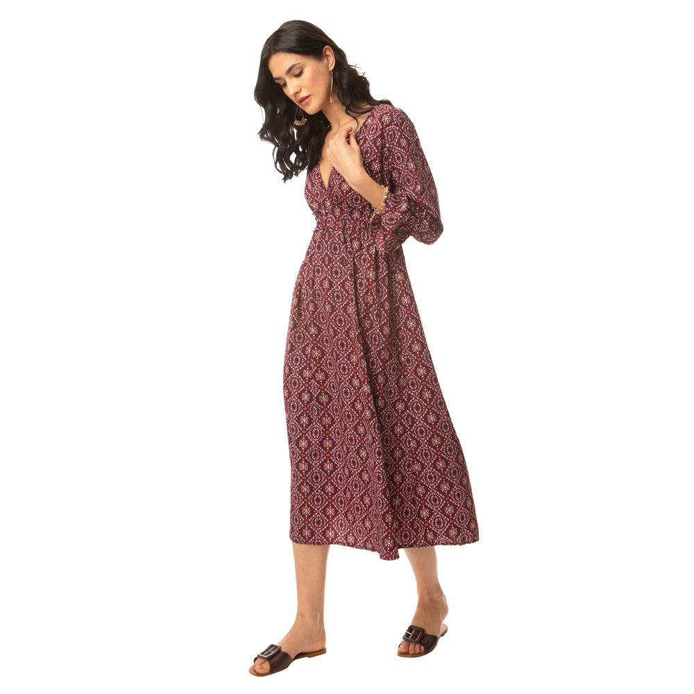 Ajrakh Midi Dress - MyraUSA