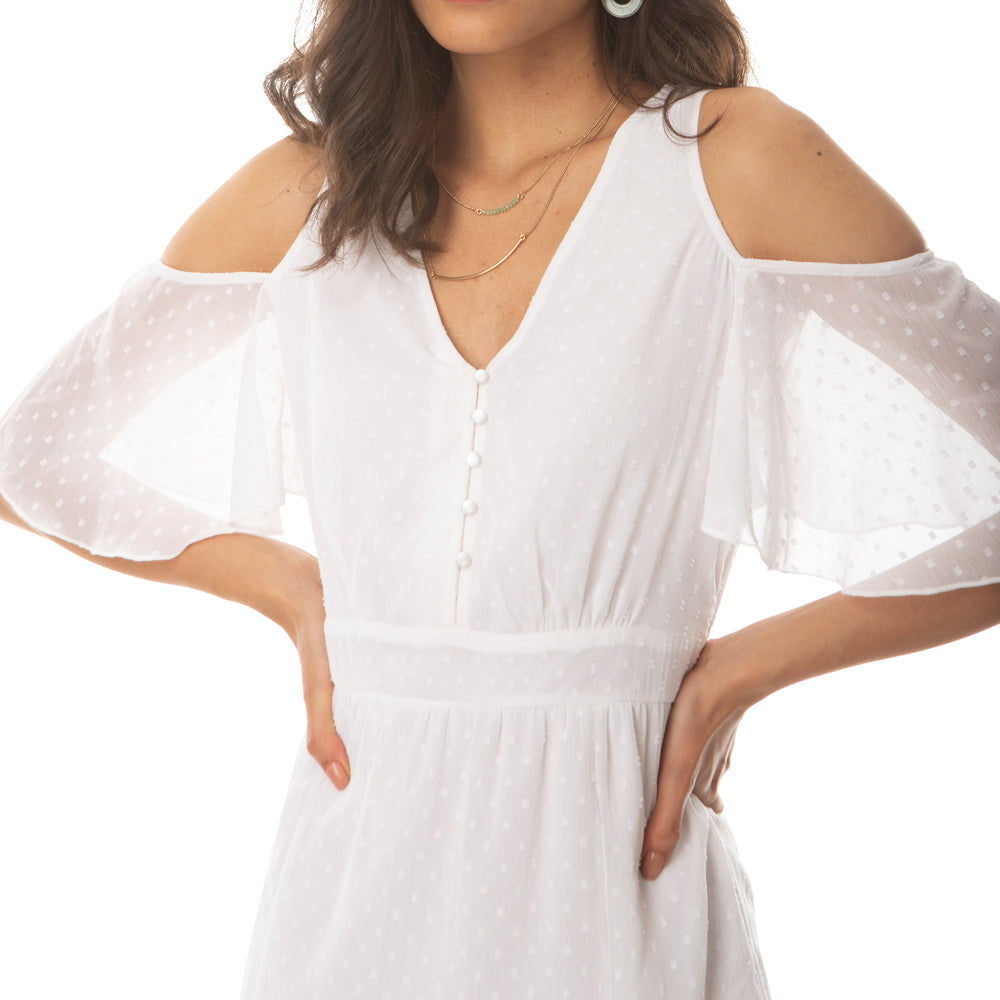 Sleeve Essence Slit Dress - MyraUSA