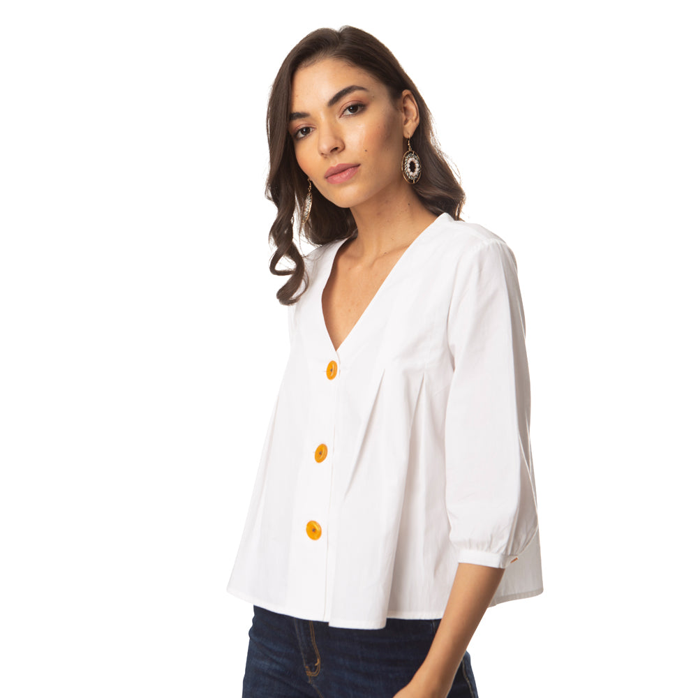 Glistening White Top - MyraUSA