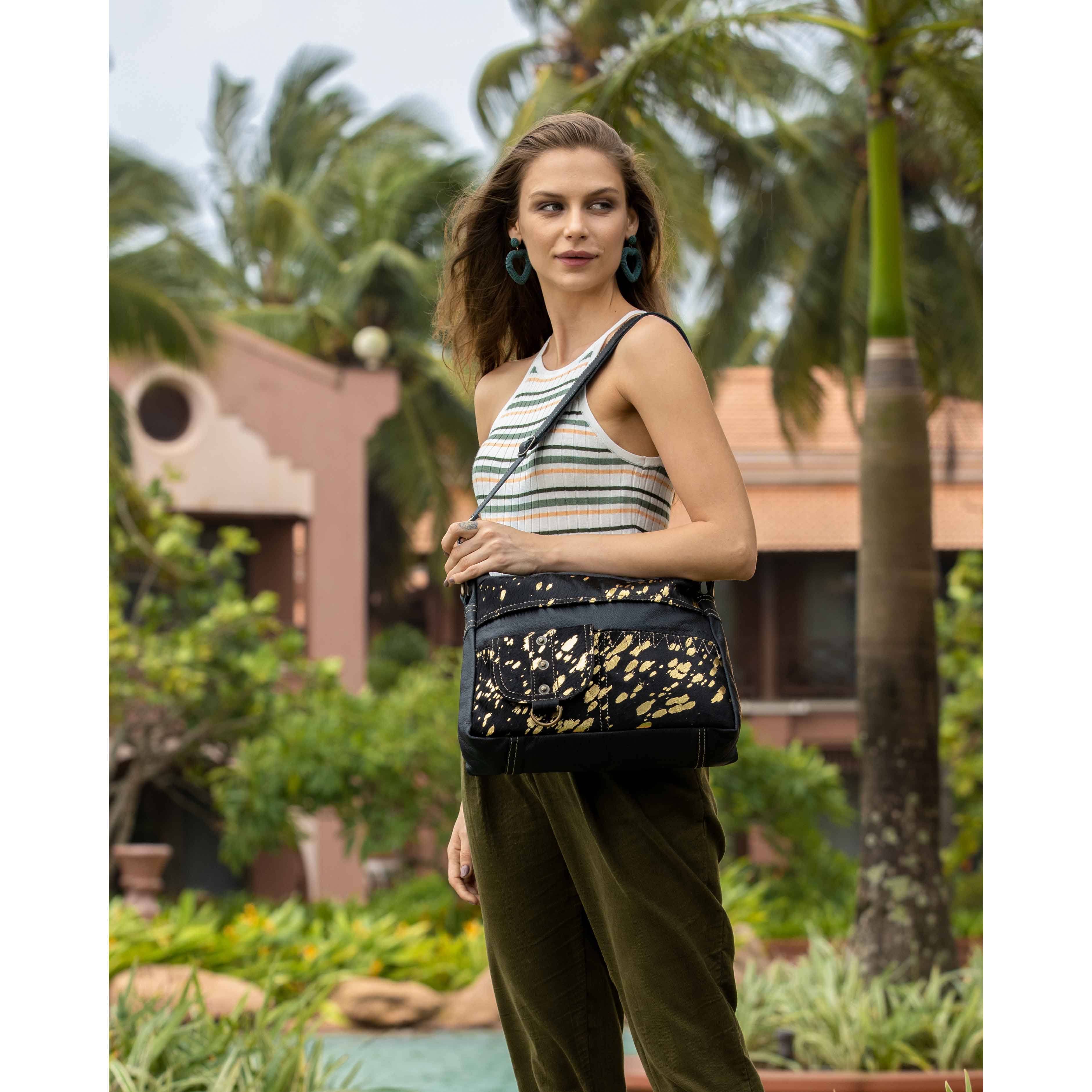 MODERN  LEATHER AND HAIRON BAG - MyraUSA