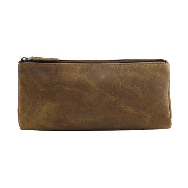 TRENDY TAN  LEATHER AND HAIRON MULTI POUCH