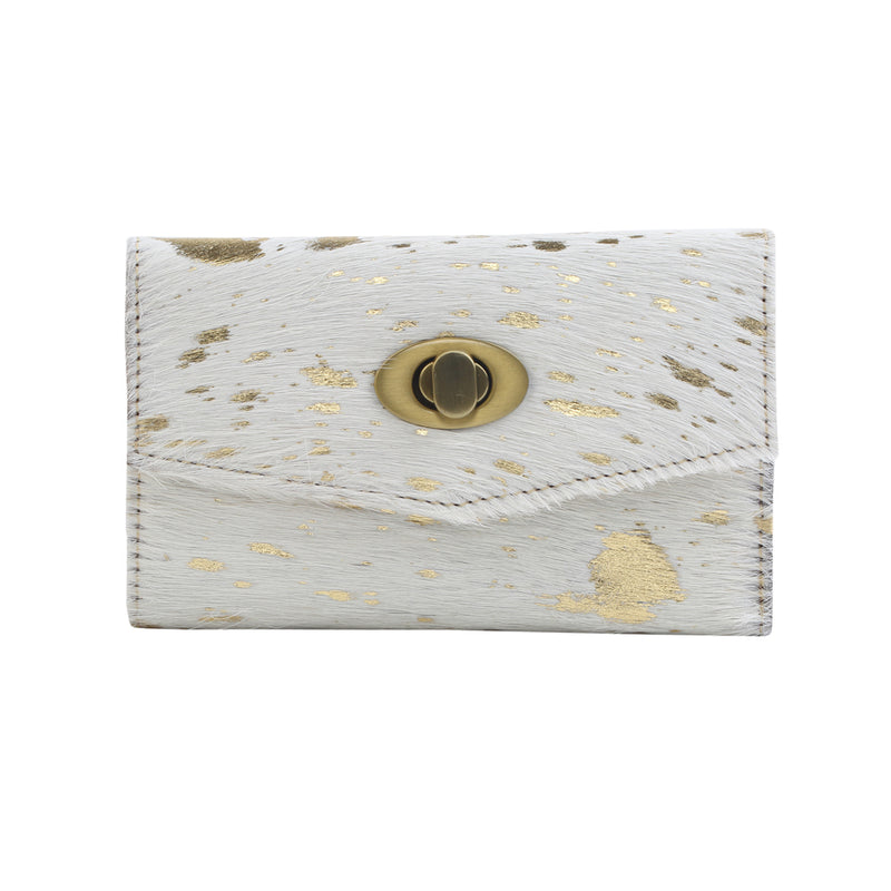 GOLD INDULGENCE LEATHER AND HAIRON WALLET