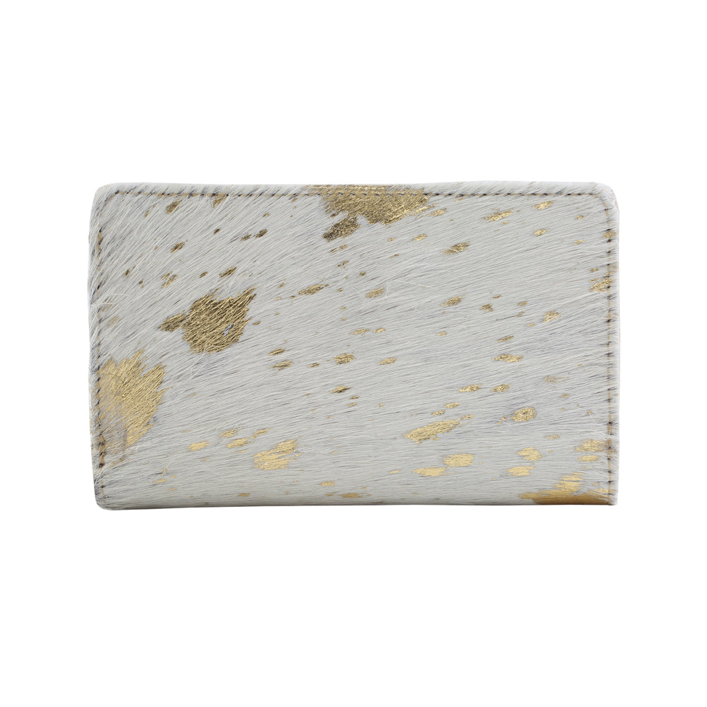 GOLD INDULGENCE LEATHER AND HAIRON WALLET - MyraUSA