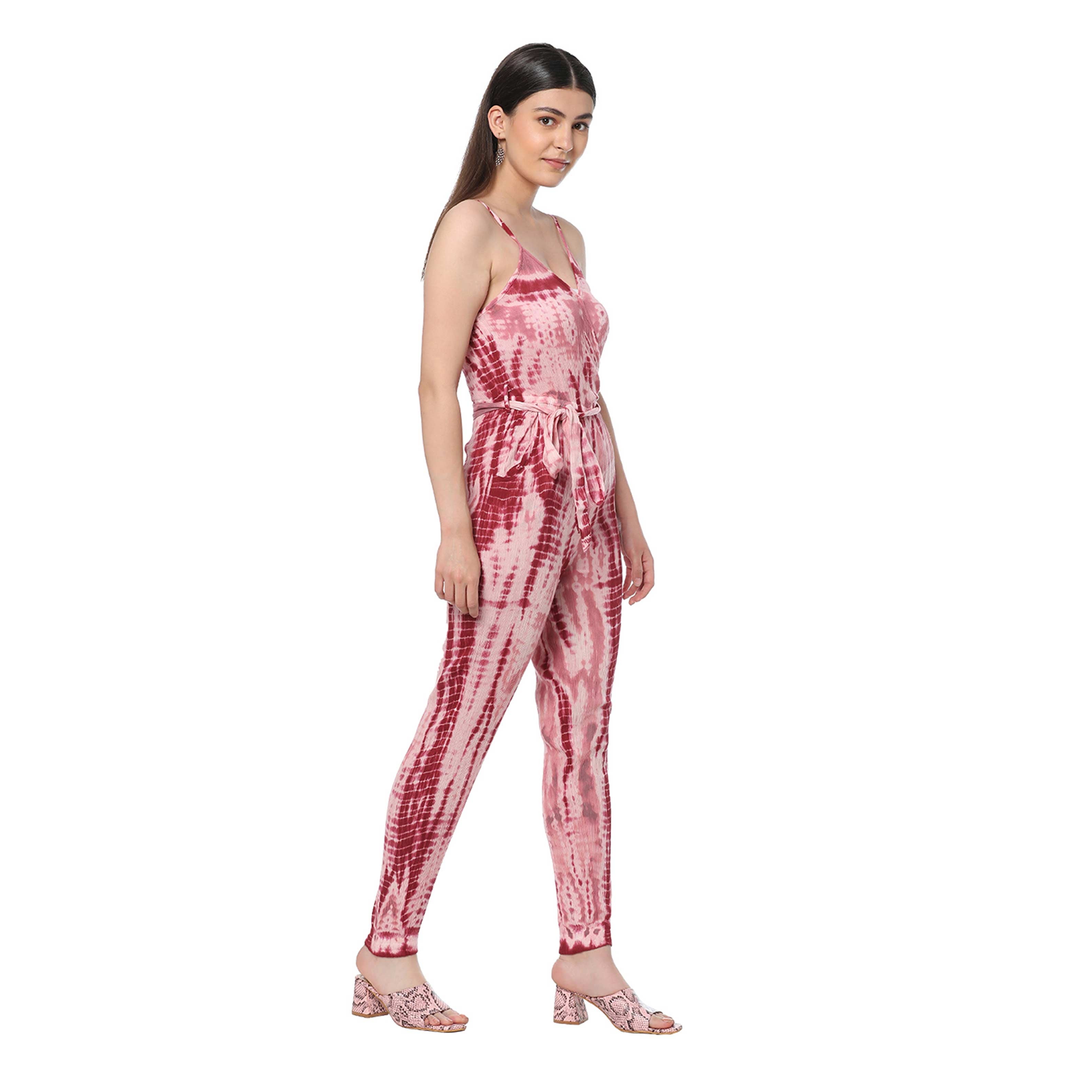 Pink Tinted Strappy Jumpsuit - MyraUSA