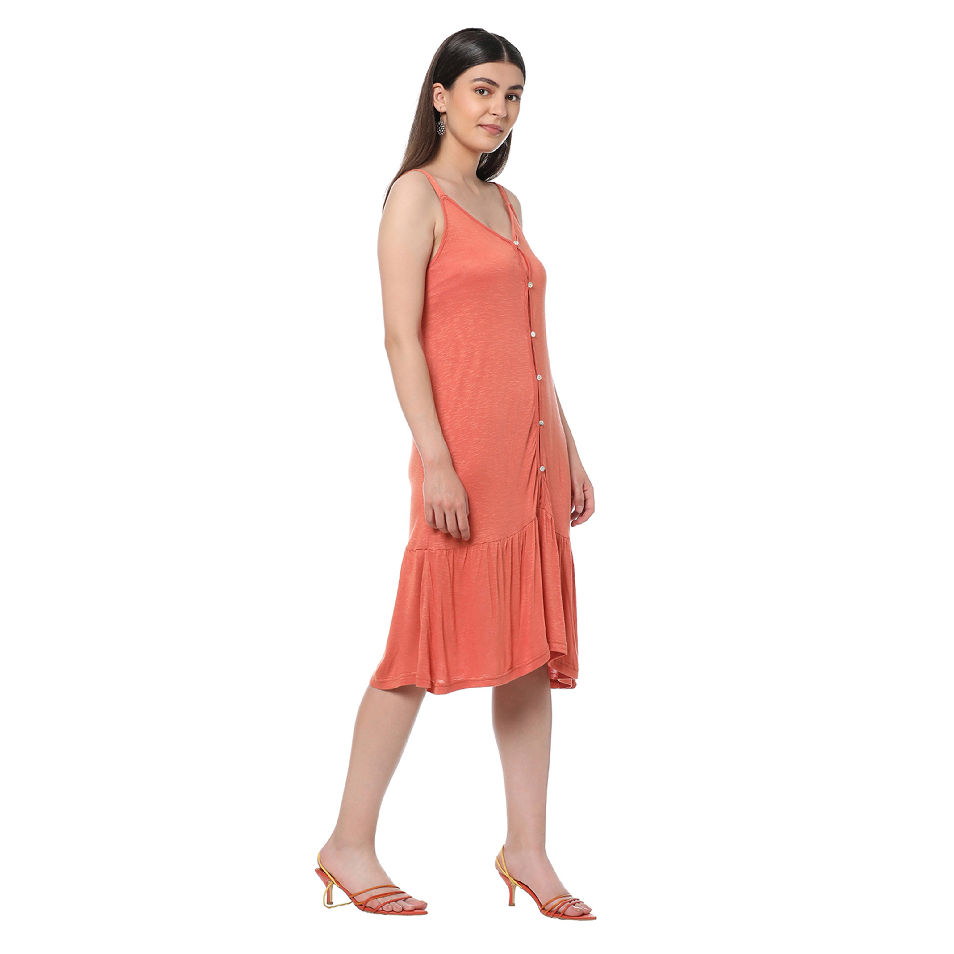 Refined Orange Dress - MyraUSA
