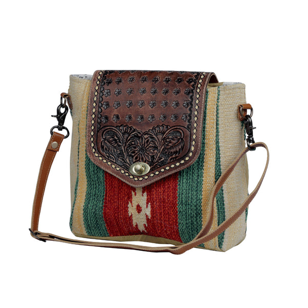 Embossed Scarlet  Hand-Tooled Bag