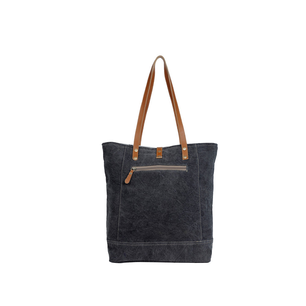 Rock-Strewn Canvas & Hairon Bag - MyraUSA