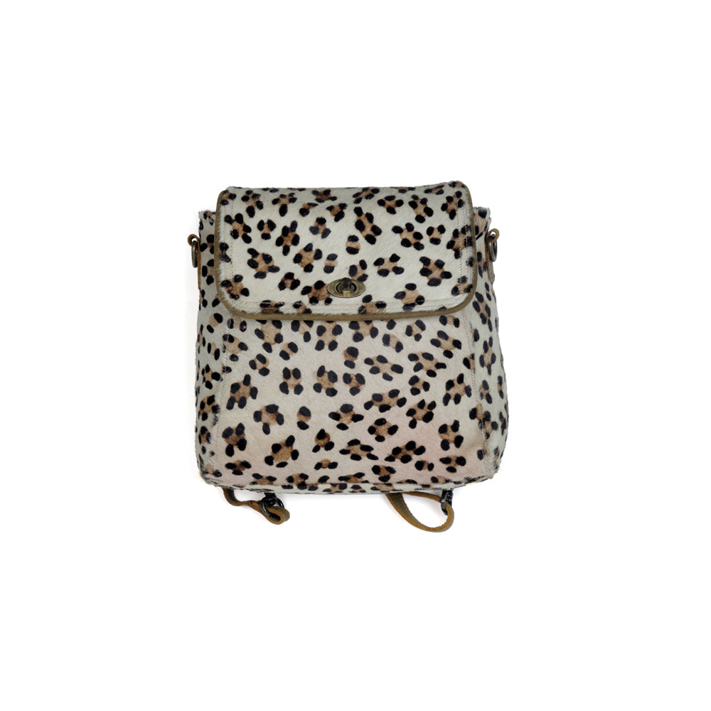 Quaint Leopard Print Leather & Hairon Bag - Myra USA