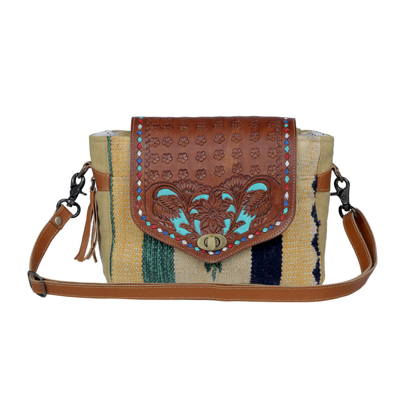 Floral Etchings  Hand-Tooled Bag