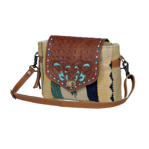 Floral Etchings  Hand-Tooled Bag