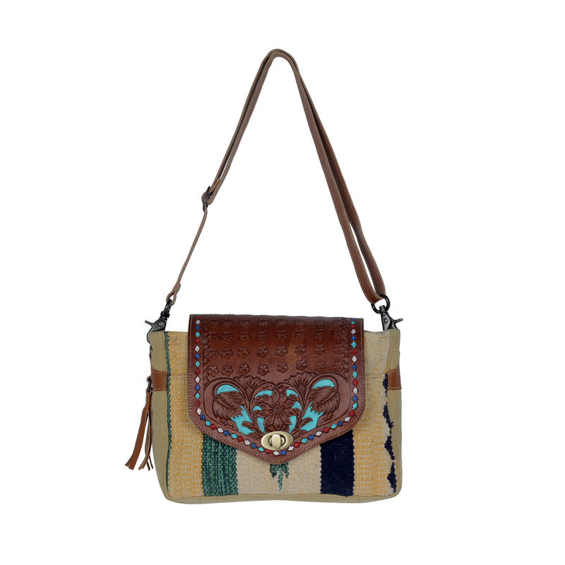 Floral Etchings  Hand-Tooled Bag