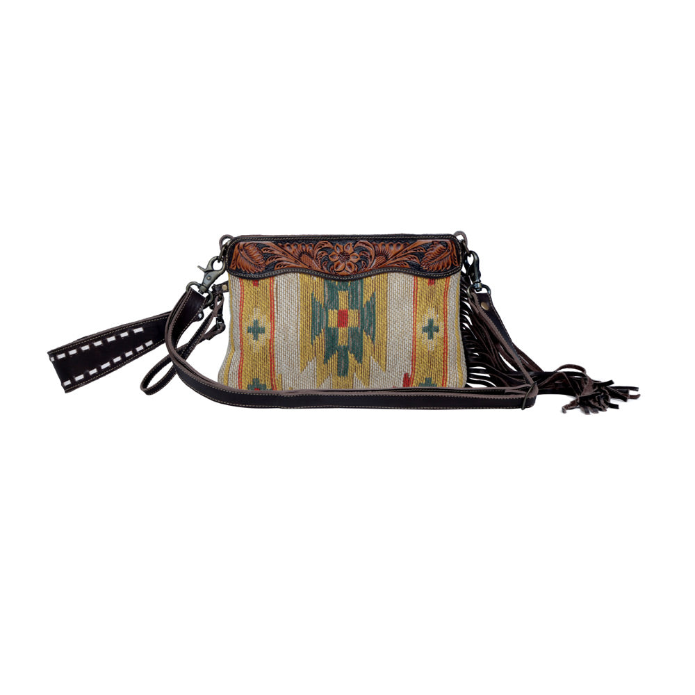 Dazzling Yellow  Hand-Tooled Bag - Myra USA
