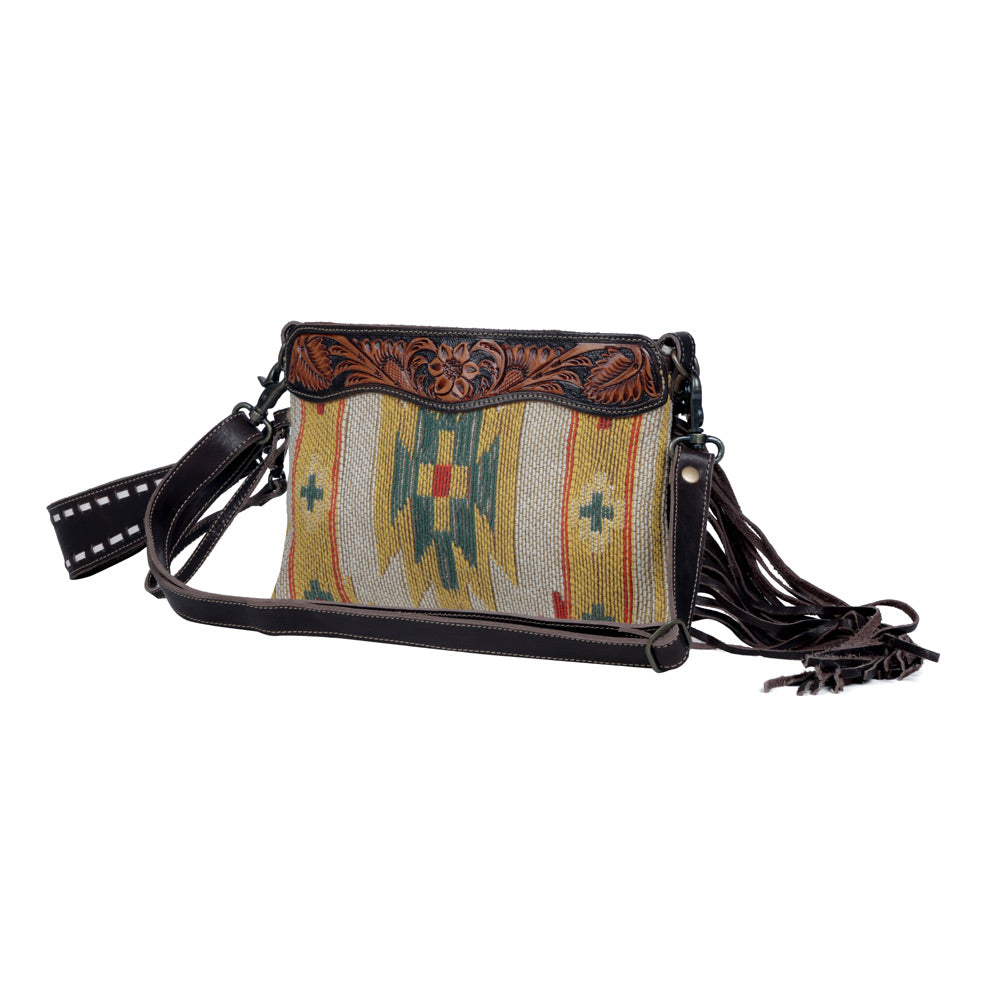Dazzling Yellow  Hand-Tooled Bag - Myra USA