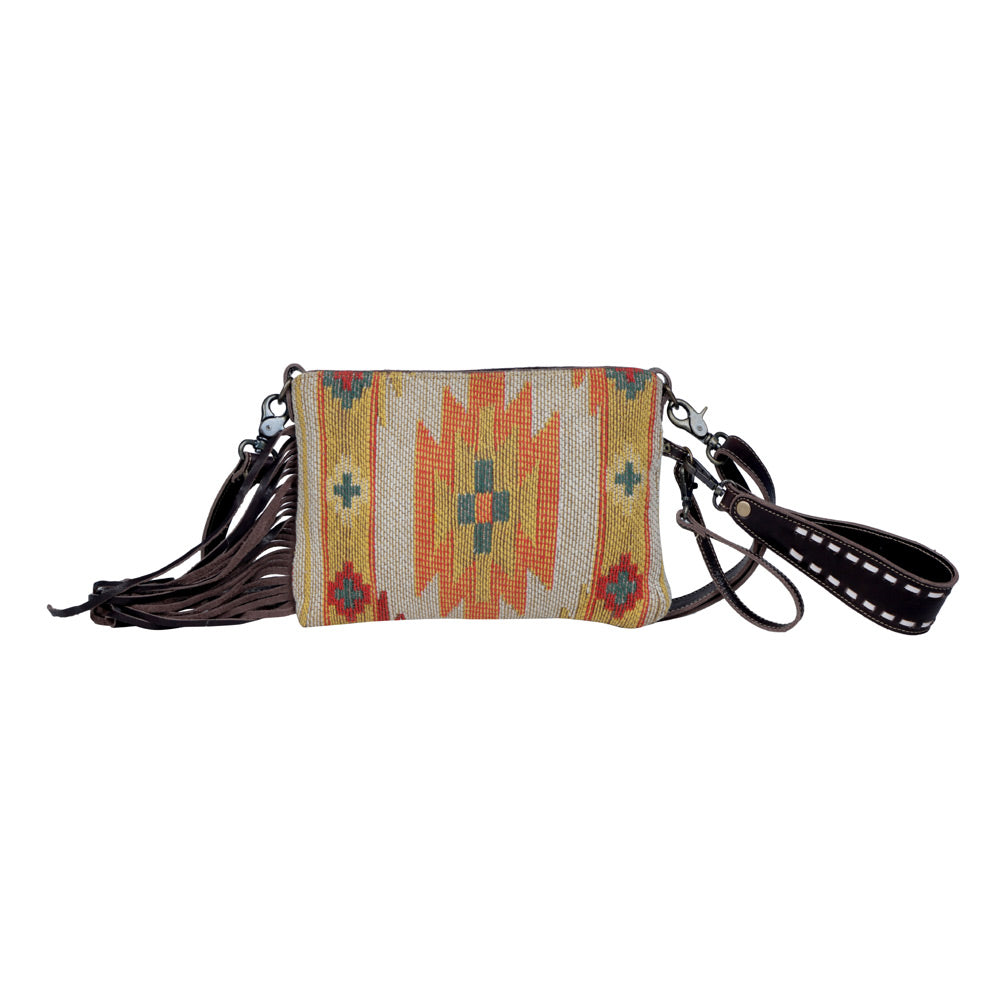 Dazzling Yellow  Hand-Tooled Bag - Myra USA