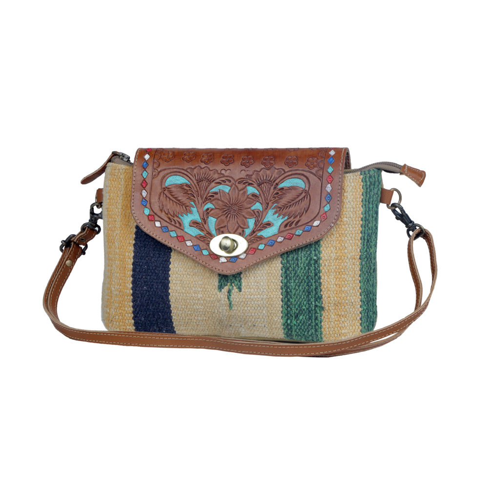 Beamy Rays Hand-Tooled Bag. - Myra USA