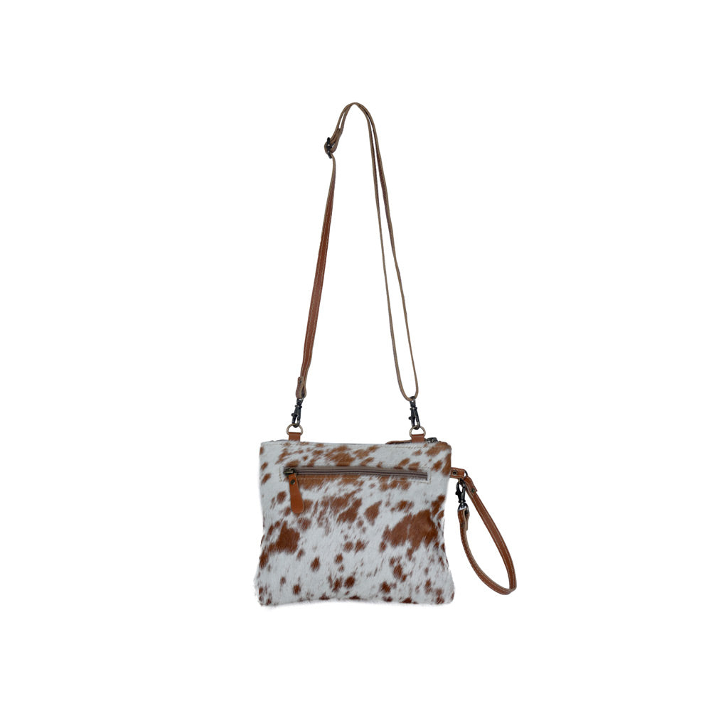 Ornate Brown Leather & Hairon Bag - MyraUSA