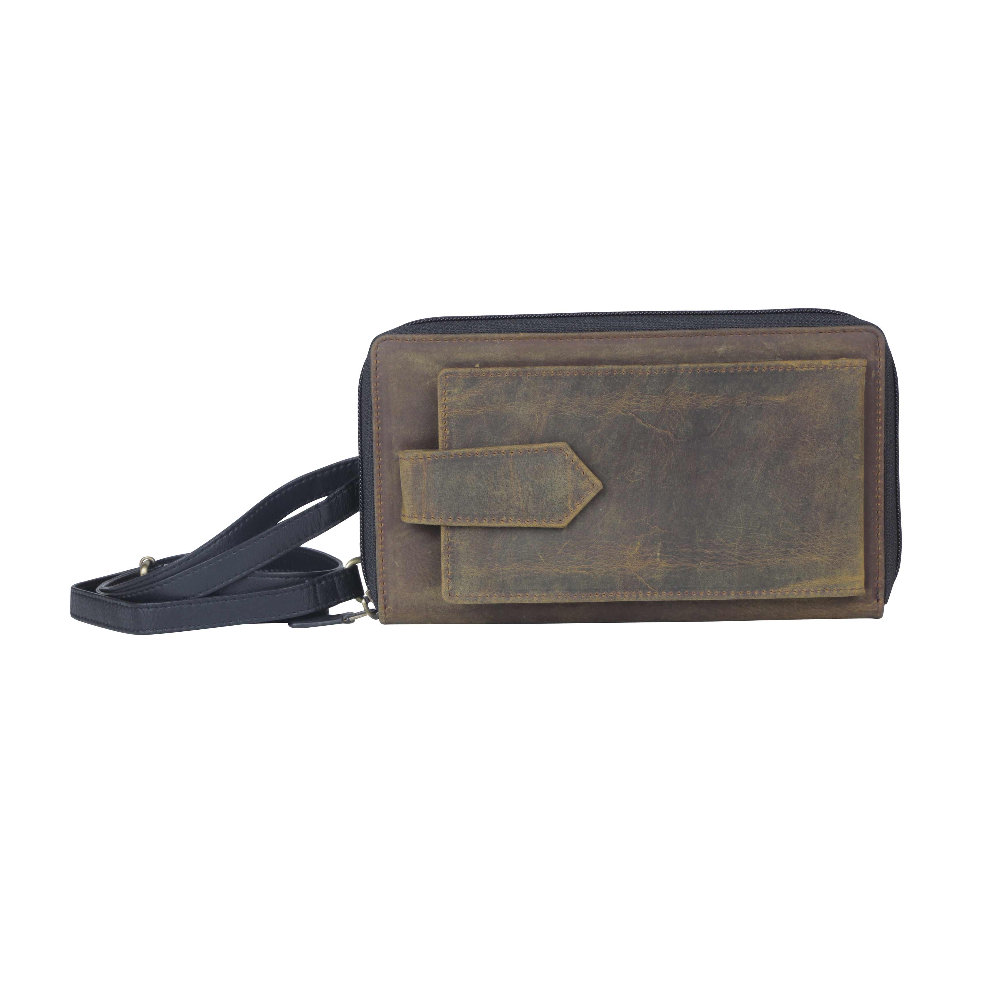 Solemn Brown Phone Holder Wallet - MyraUSA