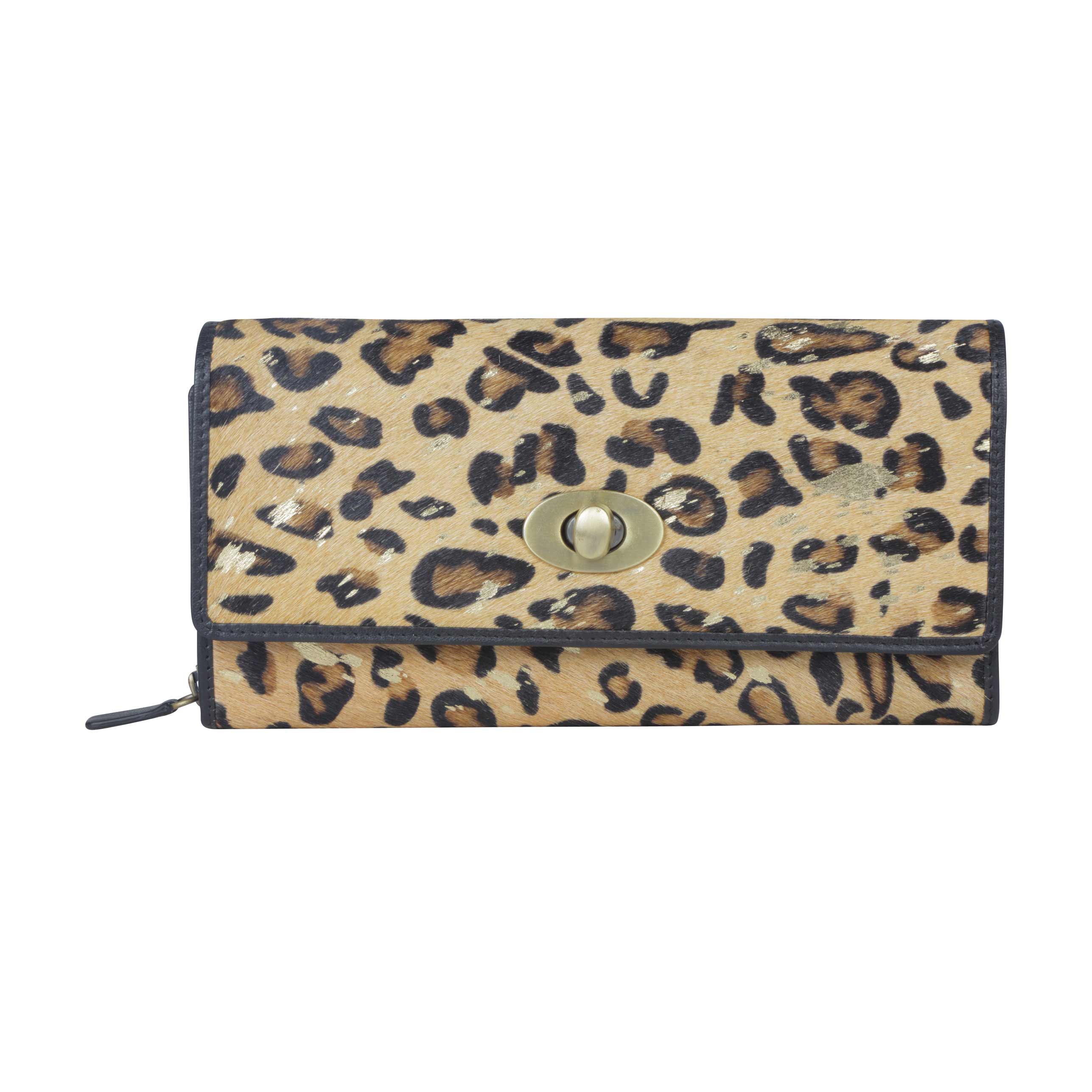 Ornate Leopard Print Wallet - MyraUSA