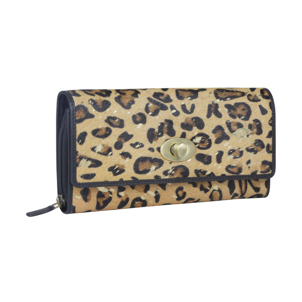 Ornate Leopard Print Wallet - MyraUSA