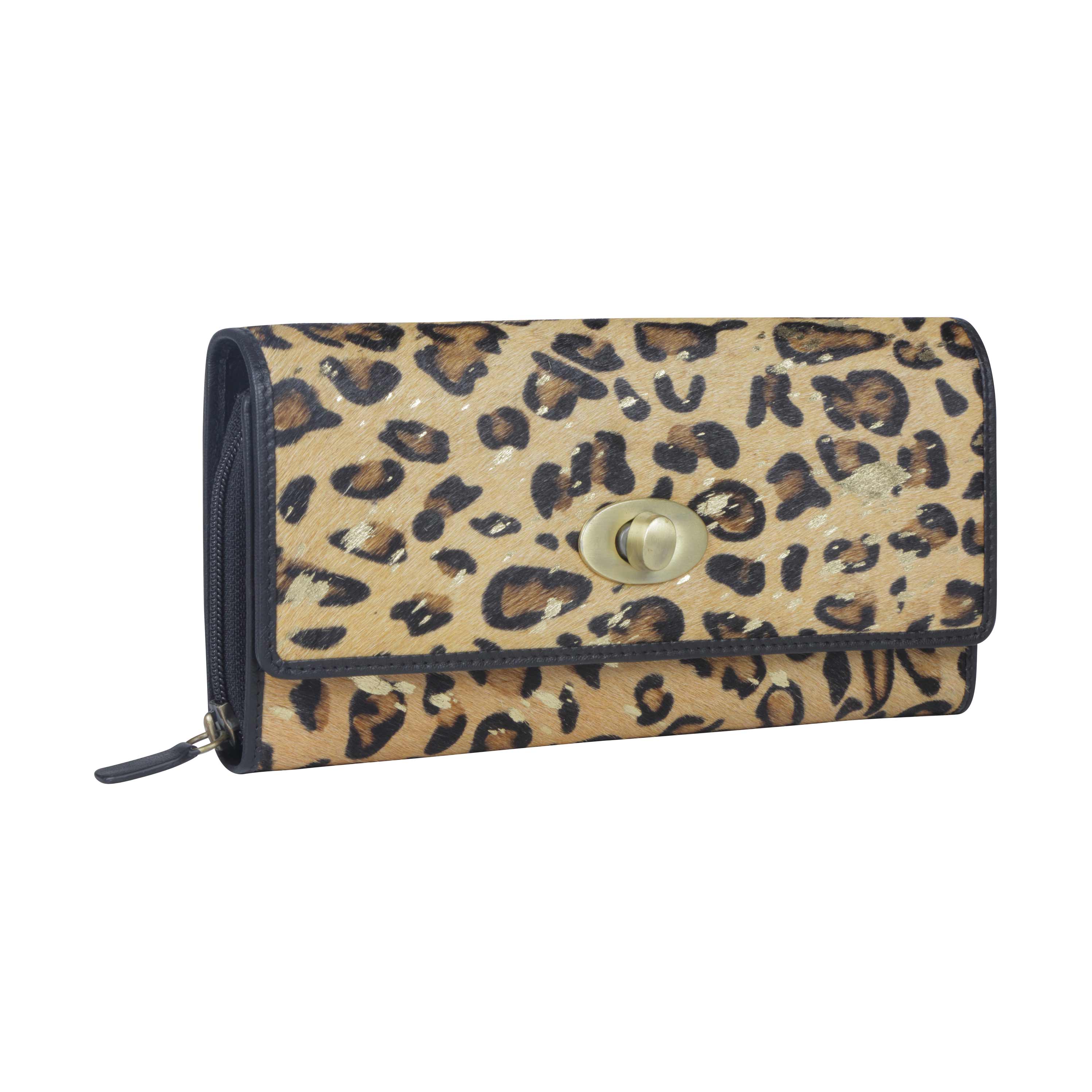 Ornate Leopard Print Wallet - MyraUSA