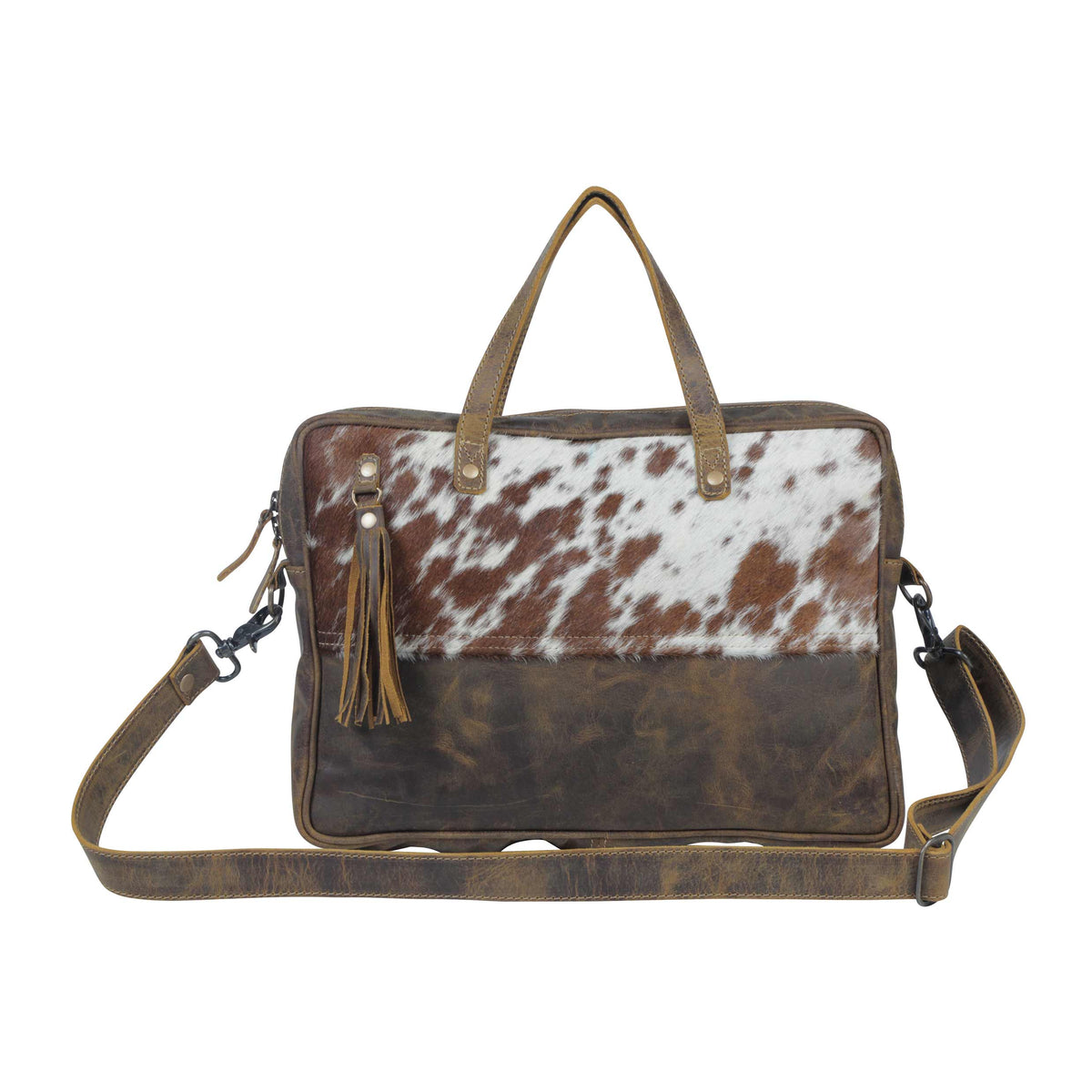 Myra Serenity Hair-On Leather Laptop Bag - Western Office 