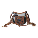 Brown Quilt   Hand-Tooled Bag