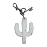 White Cactus Key Fob