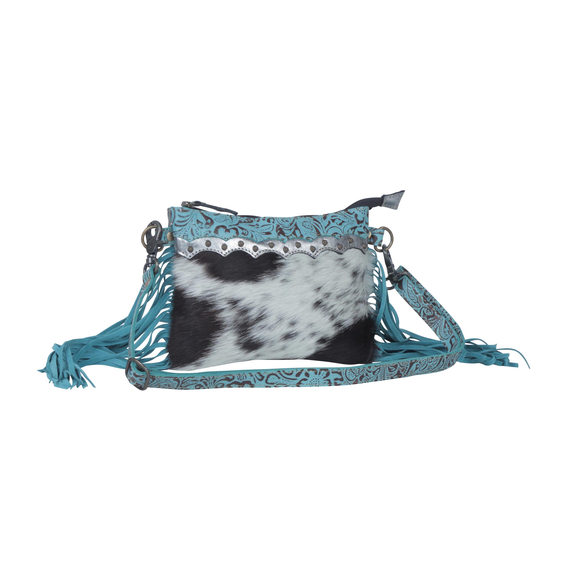 Exotic Azure  Leather & Hairon Bag - MyraUSA
