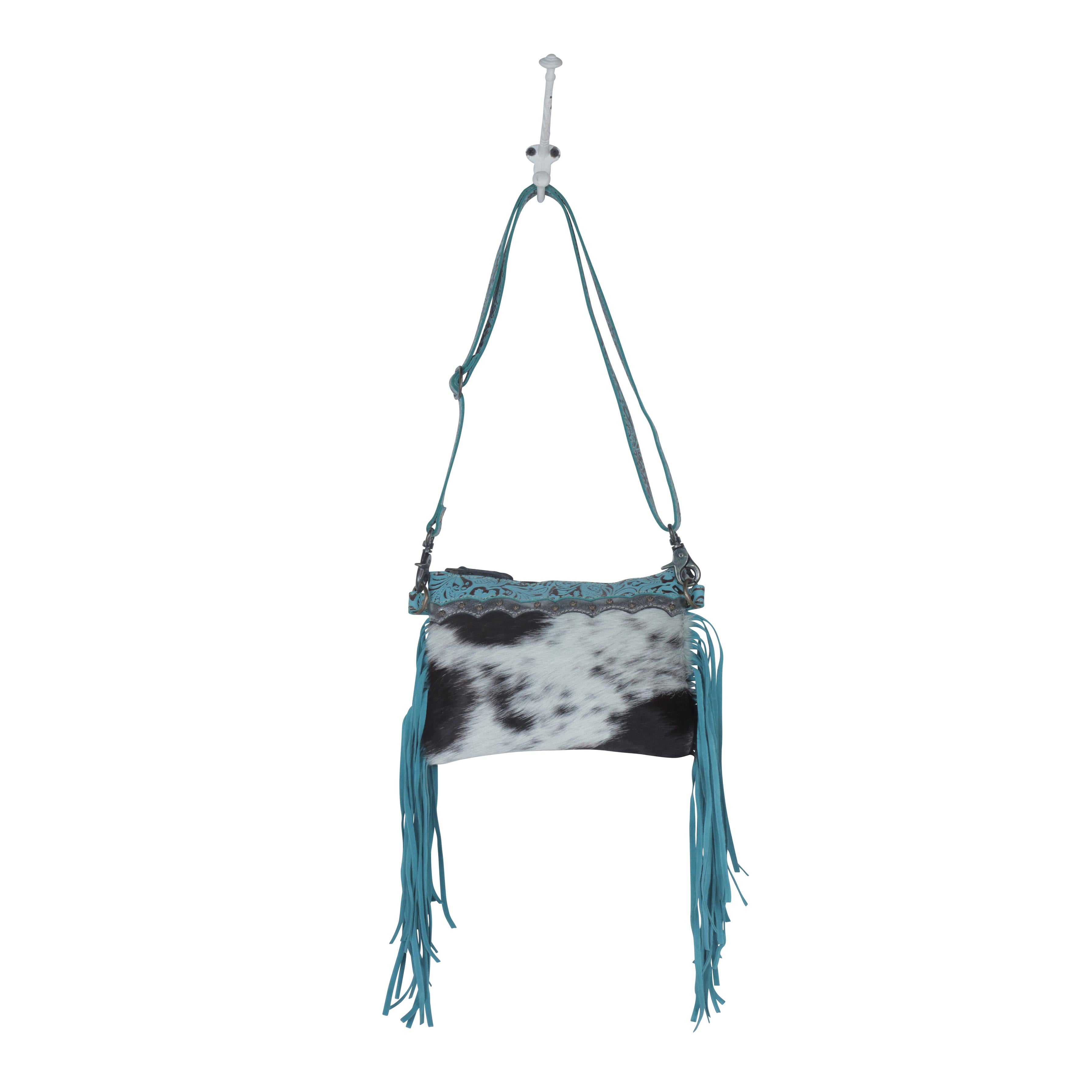 Exotic Azure  Leather & Hairon Bag - MyraUSA