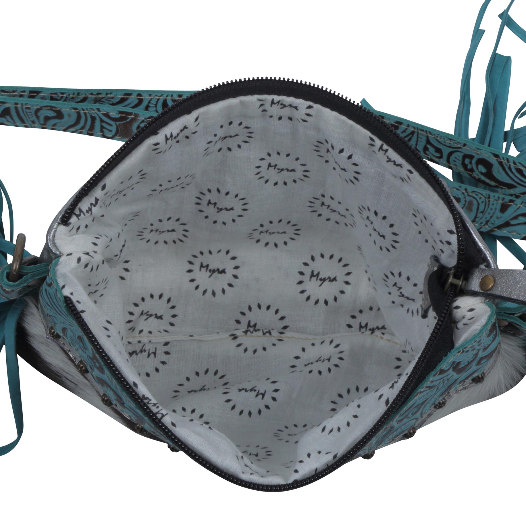 Exotic Azure  Leather & Hairon Bag - MyraUSA