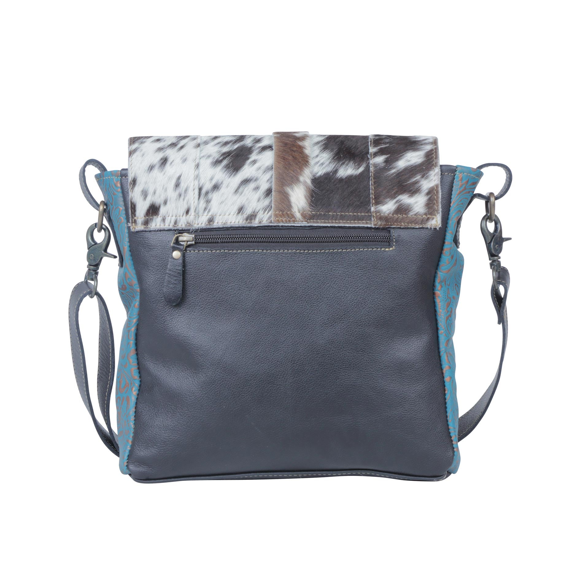 Blue Rose  Leather & Hairon Bag - MyraUSA