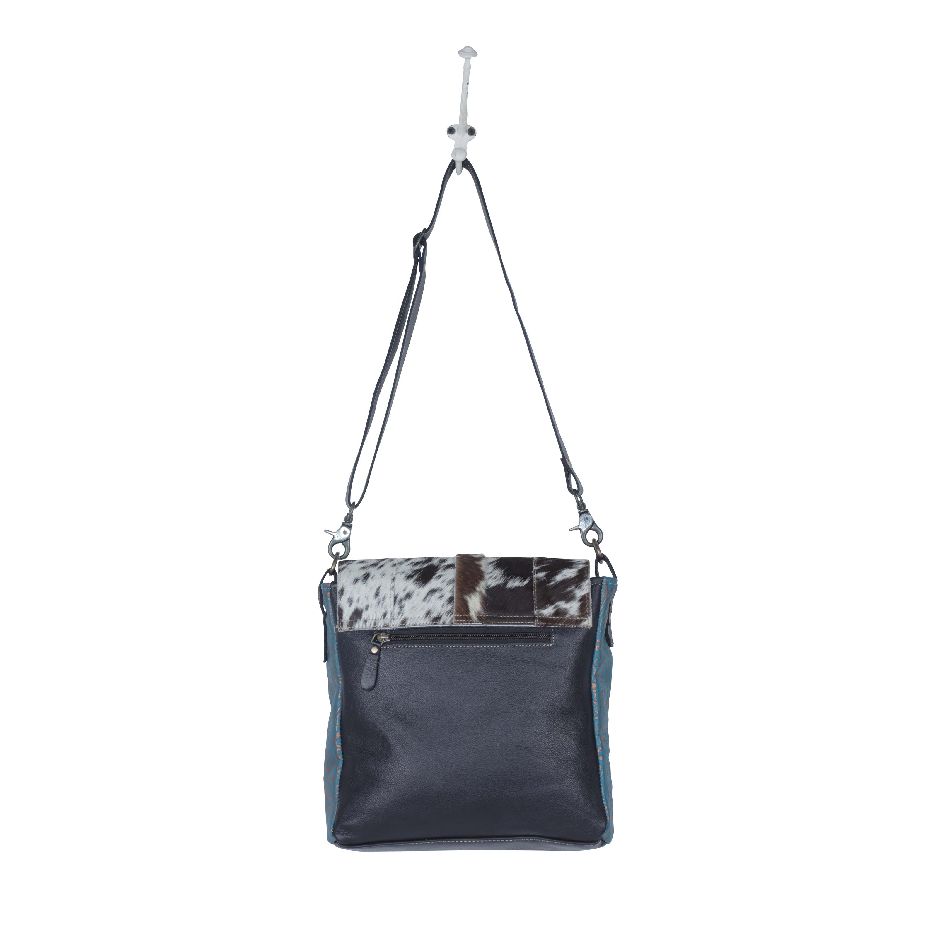 Blue Rose  Leather & Hairon Bag - MyraUSA