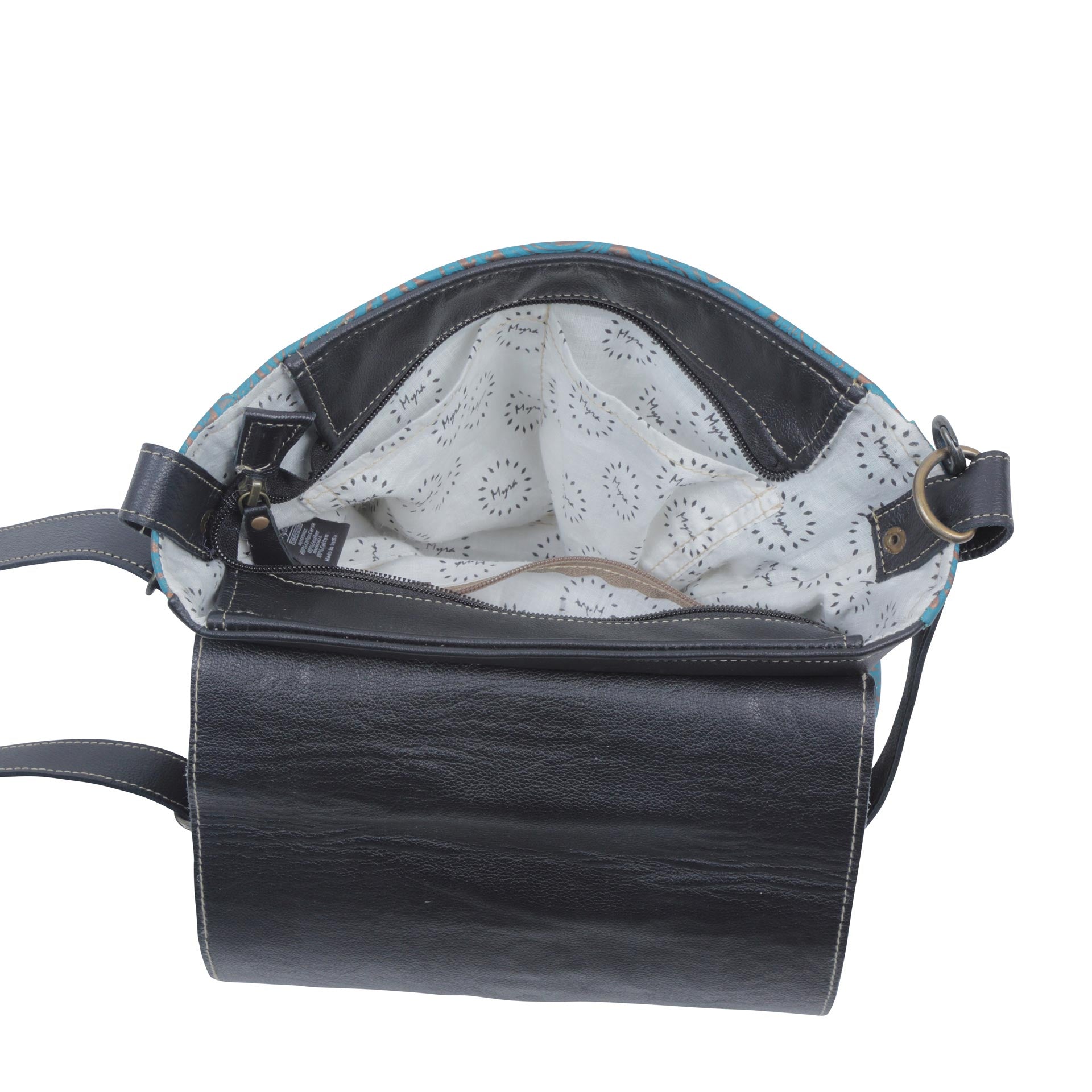 Blue Rose  Leather & Hairon Bag - MyraUSA