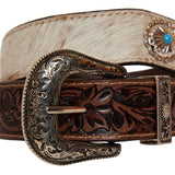 Mirky brown  Hand-Tooled  Leather Belt