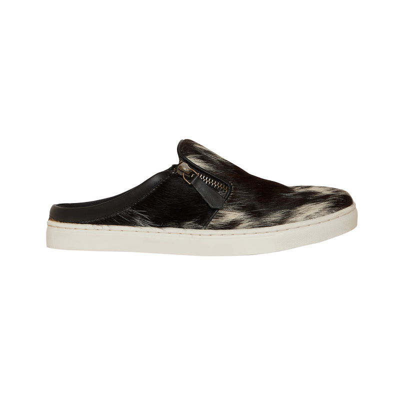 Western sneakers crafted from genuine hairon leather in black and white